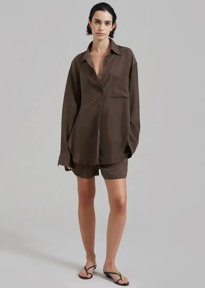 Women The Frankie Shop Bottoms Haneul Shorts Brown