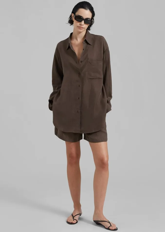 Women The Frankie Shop Bottoms Haneul Shorts Brown