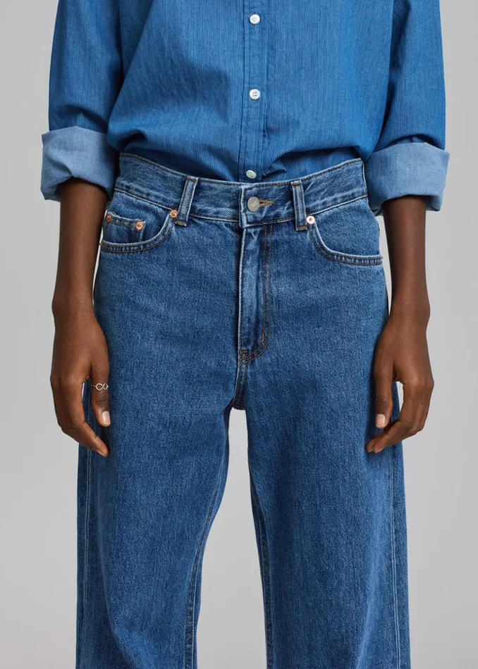 Women The Frankie Shop Bottoms Hari Straight Jeans Dark Indigo