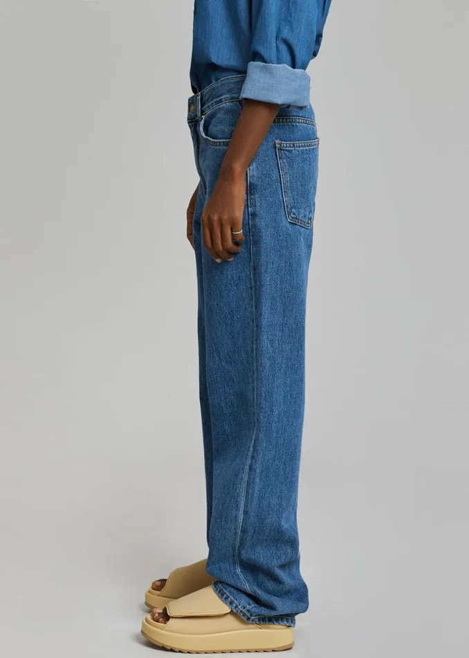 Women The Frankie Shop Bottoms Hari Straight Jeans Dark Indigo