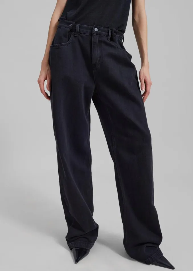 Women The Frankie Shop Bottoms Hayla Denim Pants Black Wash