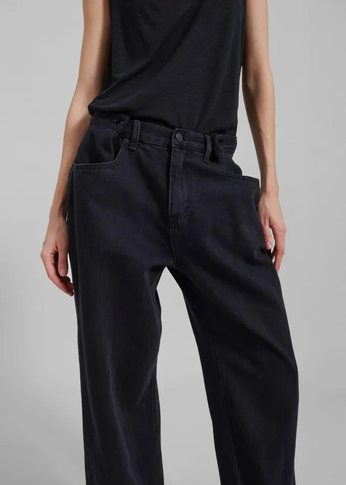 Women The Frankie Shop Bottoms Hayla Denim Pants Black Wash