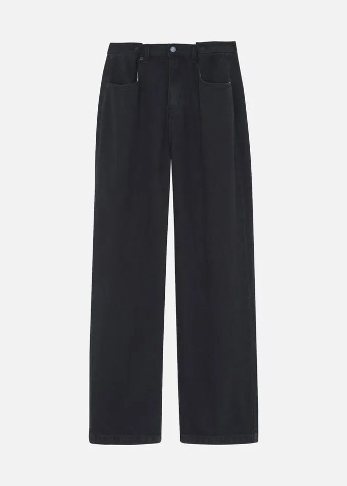 Women The Frankie Shop Bottoms Hayla Denim Pants Black Wash