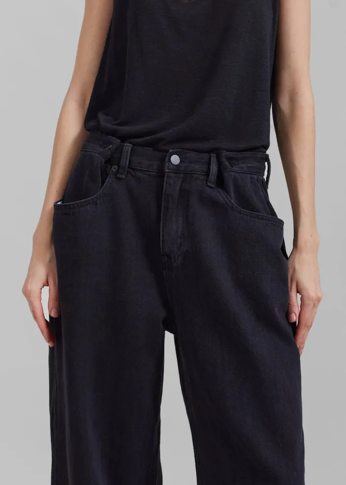 Women The Frankie Shop Bottoms Hayla Denim Pants Black Wash