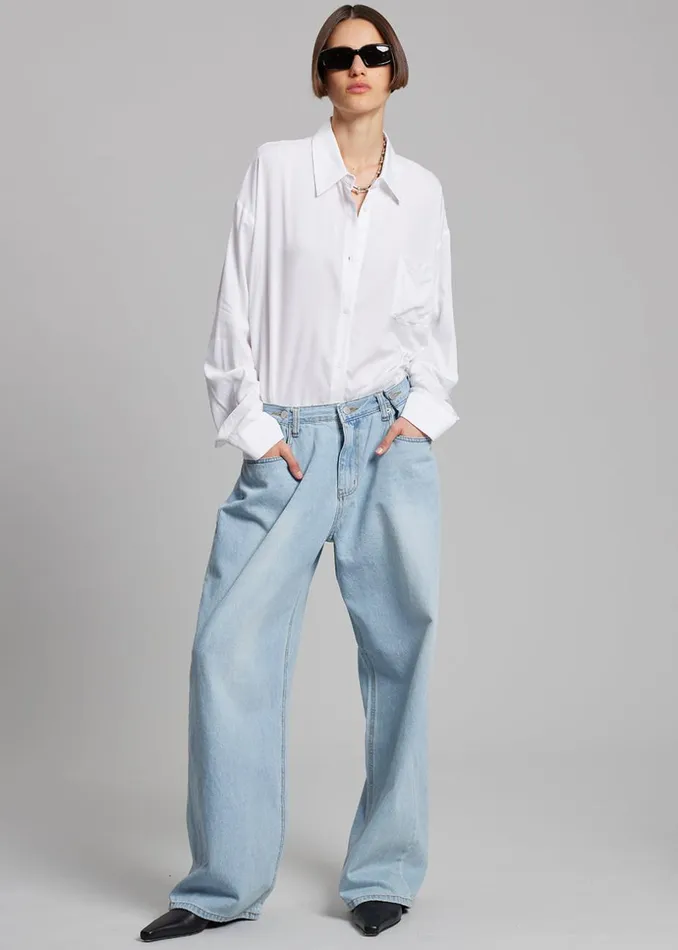 Women The Frankie Shop Bottoms Hayla Denim Pants Light Wash