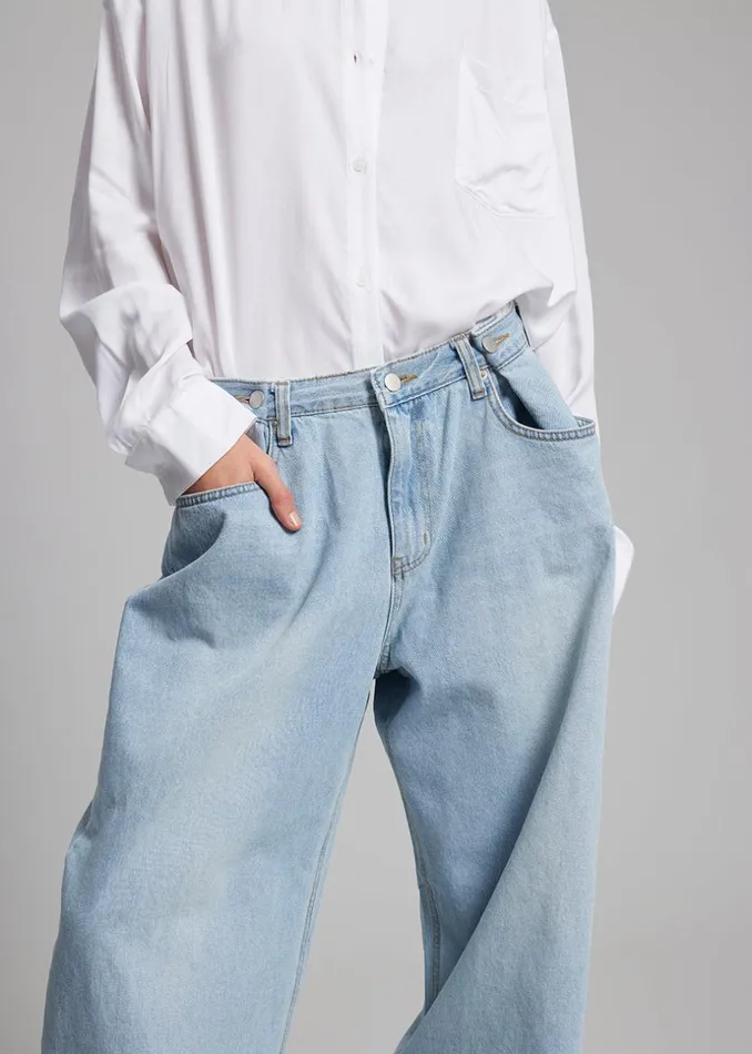 Women The Frankie Shop Bottoms Hayla Denim Pants Light Wash