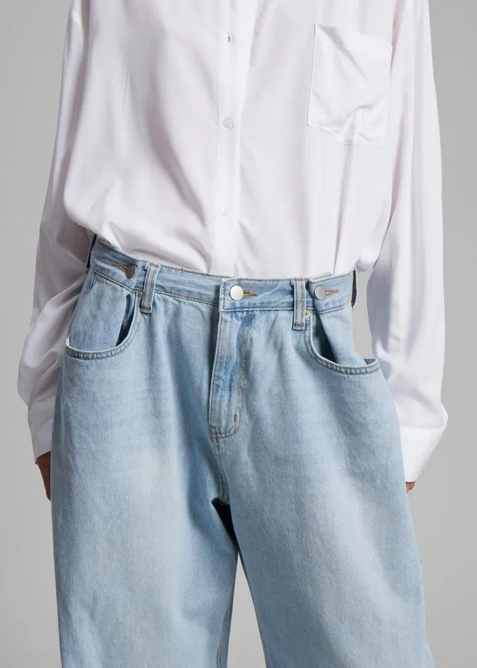 Women The Frankie Shop Bottoms Hayla Denim Pants Light Wash