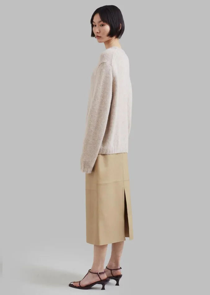 Women The Frankie Shop Bottoms Heather Leather Pencil Skirt Beige