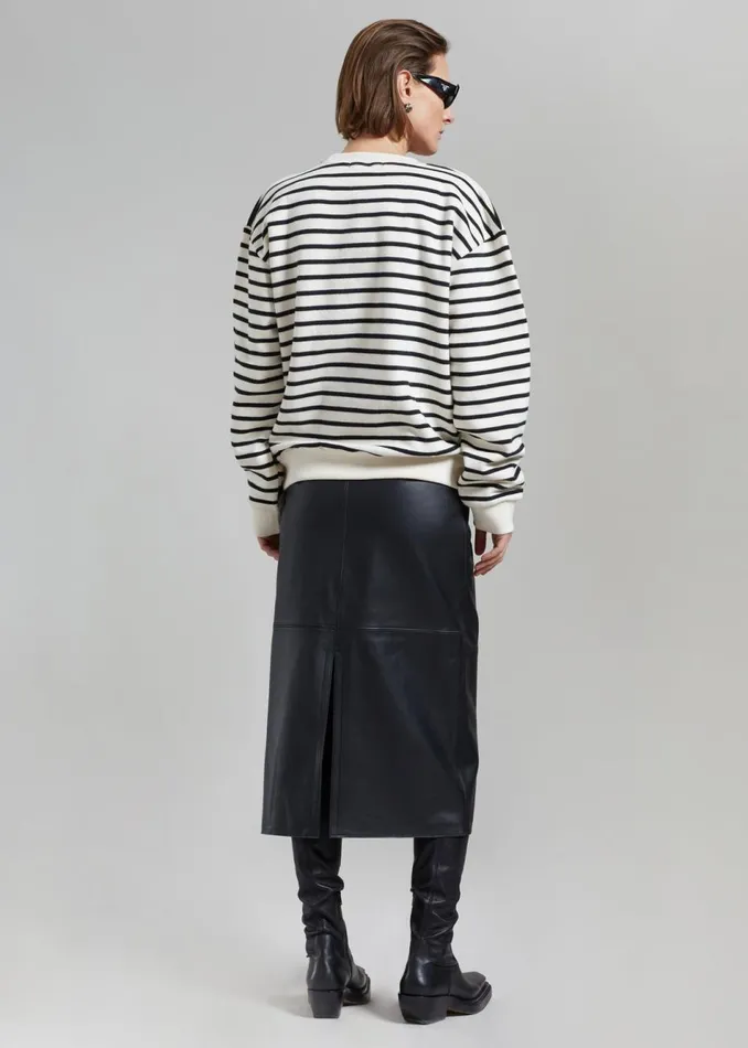 Women The Frankie Shop Bottoms Heather Leather Pencil Skirt Black