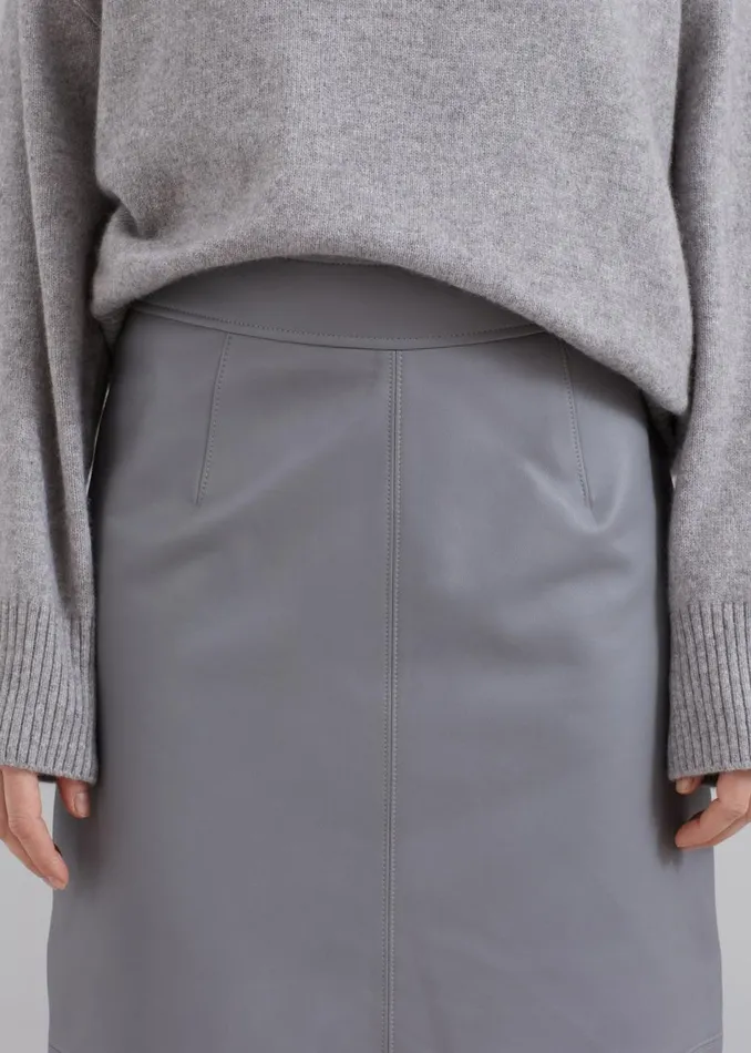 Women The Frankie Shop Bottoms Heather Leather Pencil Skirt Grey