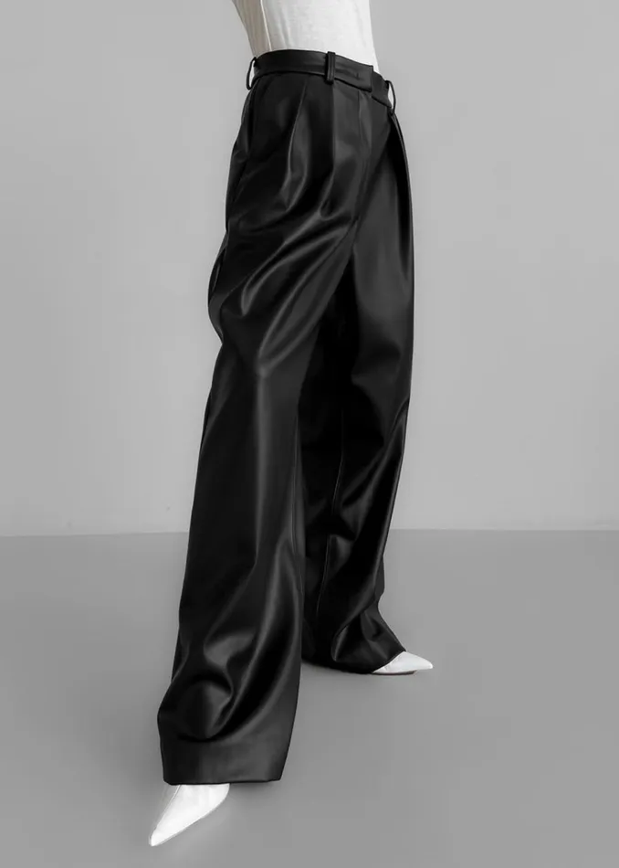 Women The Frankie Shop Bottoms Helsinki Faux Leather Pants Black