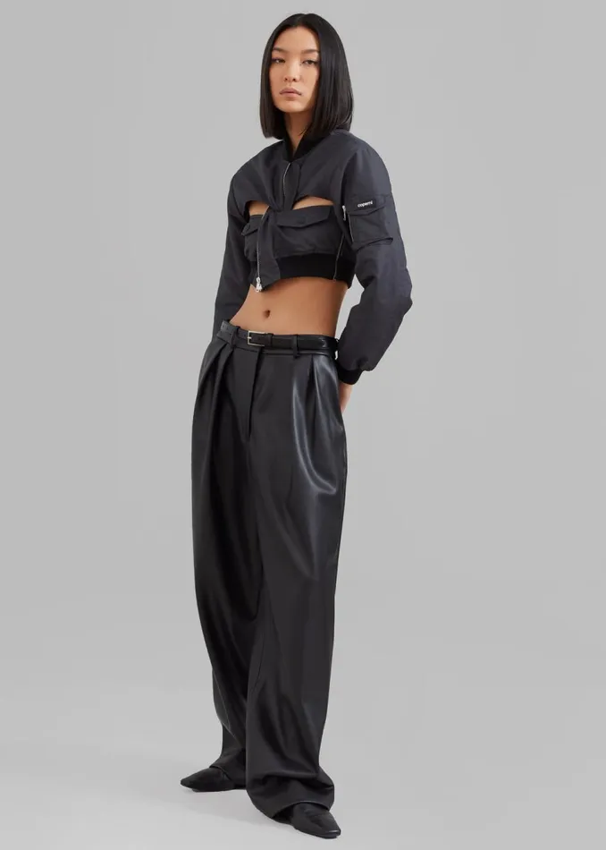 Women The Frankie Shop Bottoms Helsinki Faux Leather Pants Black