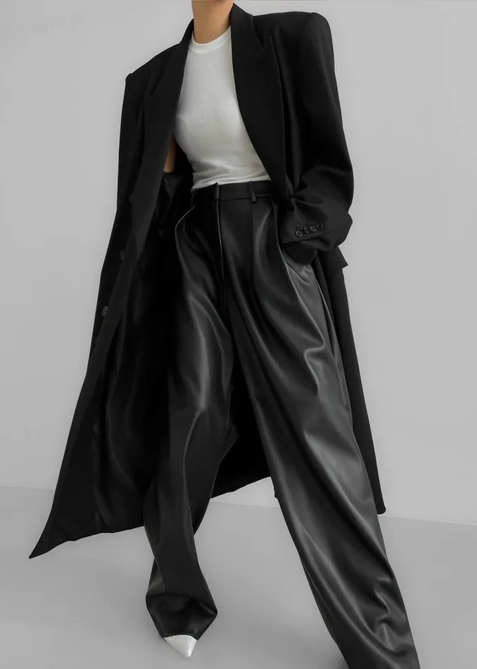 Women The Frankie Shop Bottoms Helsinki Faux Leather Pants Black