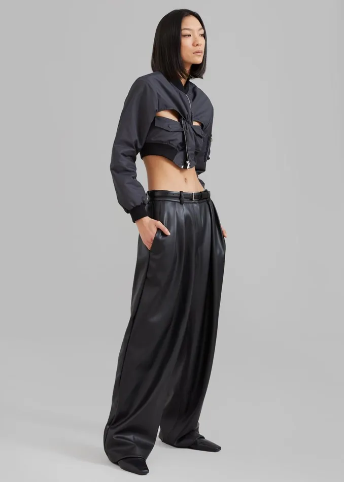Women The Frankie Shop Bottoms Helsinki Faux Leather Pants Black