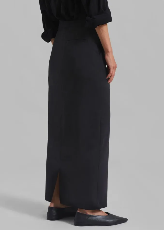 Women The Frankie Shop Bottoms Hollis Back Slit Skirt Black