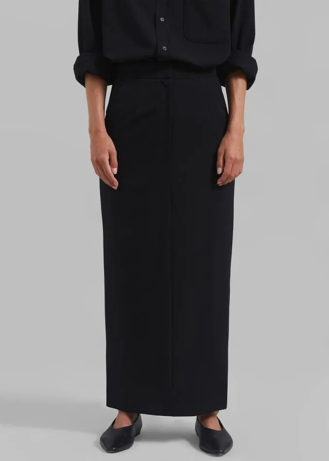Women The Frankie Shop Bottoms Hollis Back Slit Skirt Black