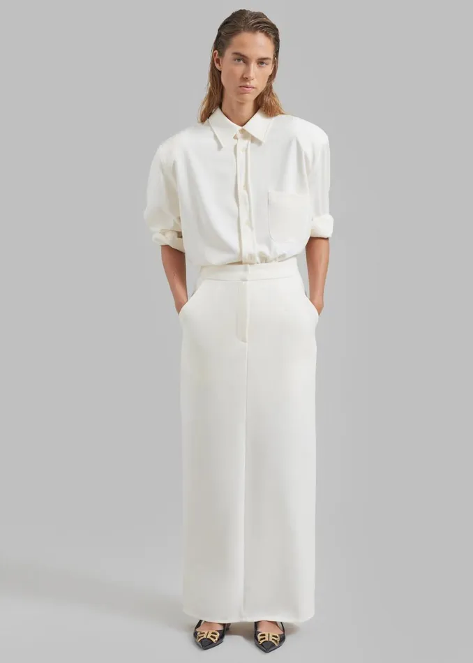 Women The Frankie Shop Bottoms Hollis Back Slit Skirt Ivory