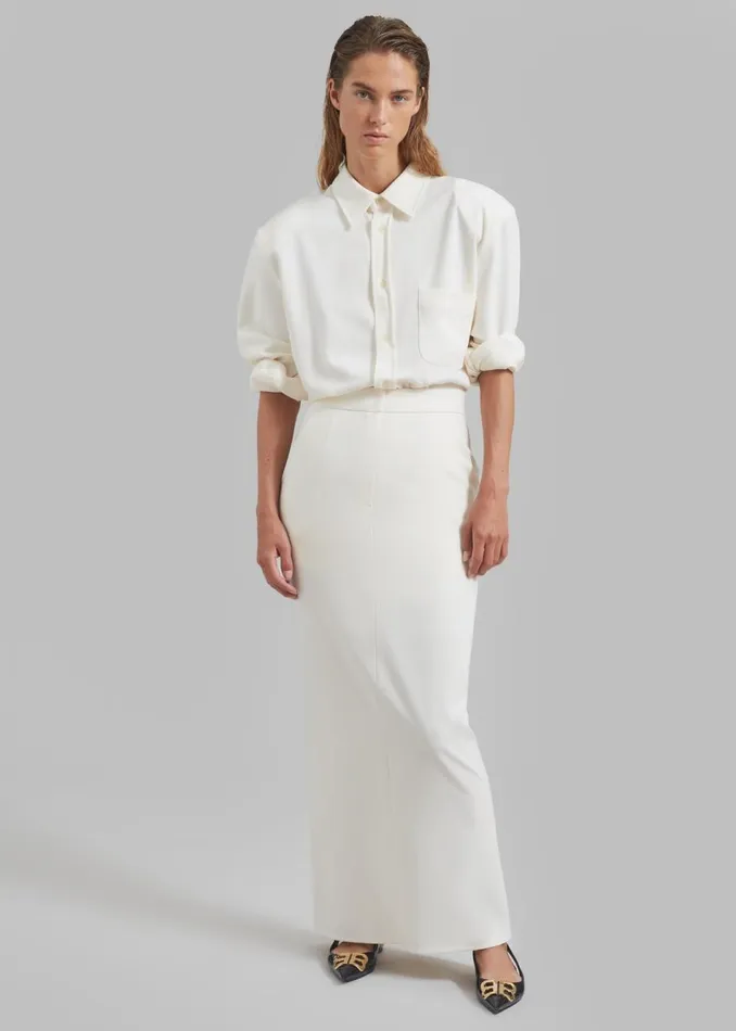 Women The Frankie Shop Bottoms Hollis Back Slit Skirt Ivory