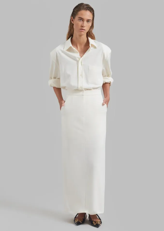 Women The Frankie Shop Bottoms Hollis Back Slit Skirt Ivory