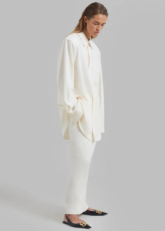 Women The Frankie Shop Bottoms Hollis Back Slit Skirt Ivory