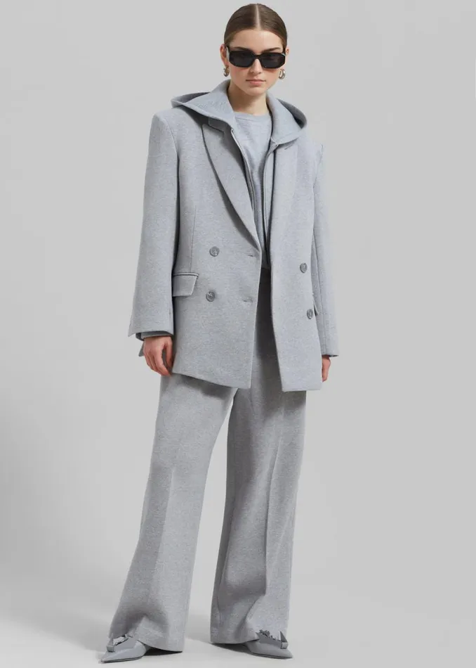 Women The Frankie Shop Bottoms Hutton Pants Light Grey
