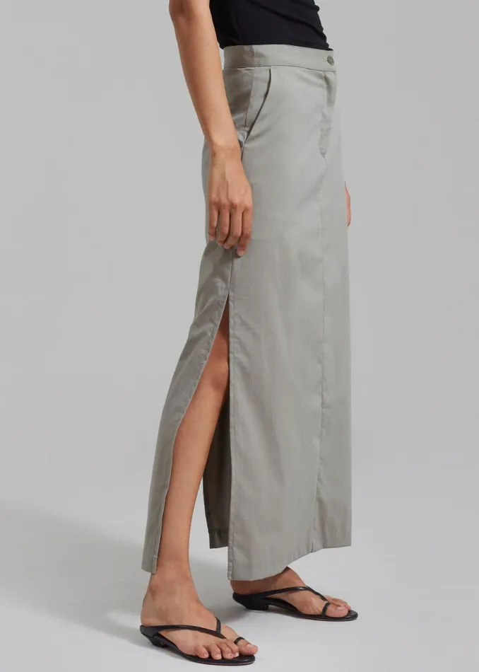 Women The Frankie Shop Bottoms Irene Maxi Skirt Slate Green