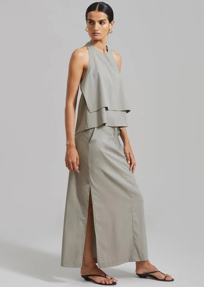 Women The Frankie Shop Bottoms Irene Maxi Skirt Slate Green