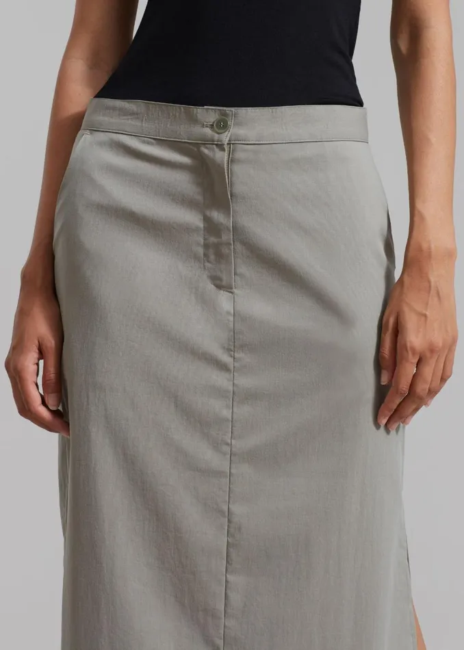 Women The Frankie Shop Bottoms Irene Maxi Skirt Slate Green