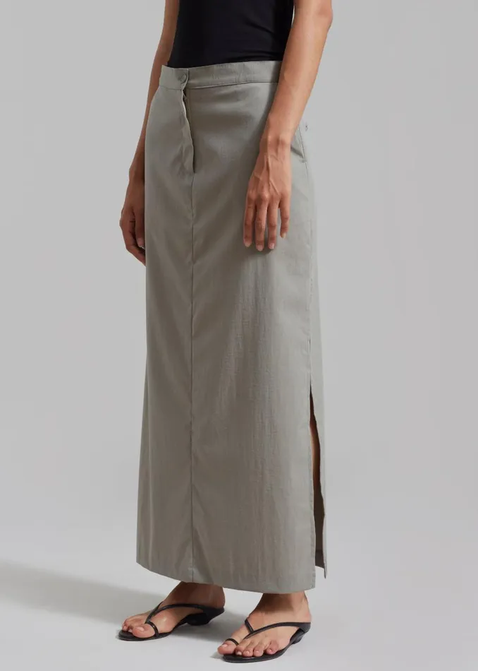 Women The Frankie Shop Bottoms Irene Maxi Skirt Slate Green