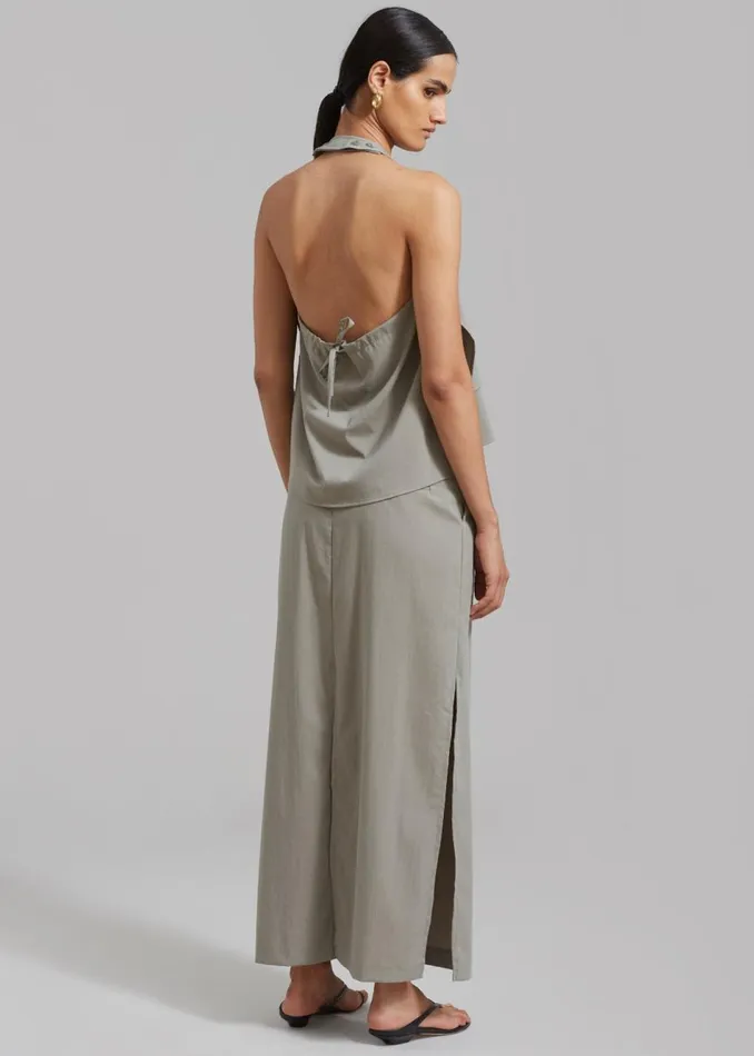 Women The Frankie Shop Bottoms Irene Maxi Skirt Slate Green