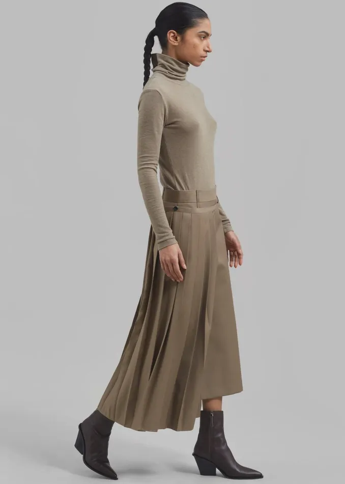 Women The Frankie Shop Bottoms Irie Pleated Skirt Beige