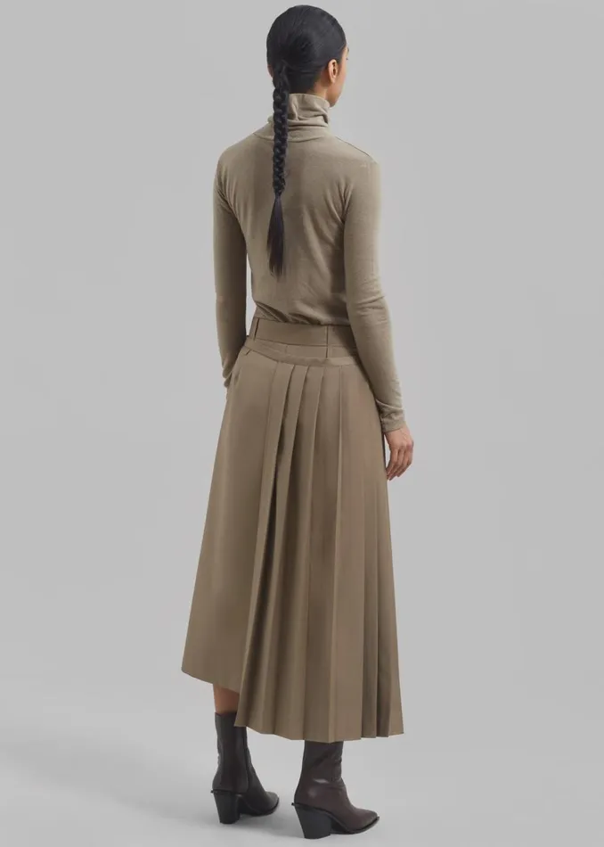 Women The Frankie Shop Bottoms Irie Pleated Skirt Beige
