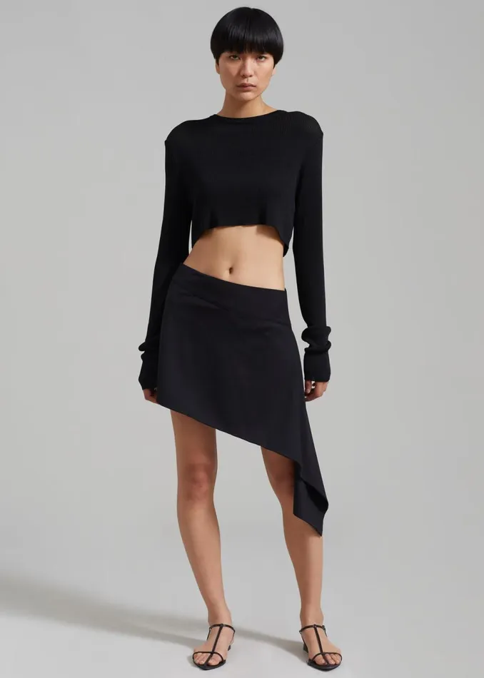 Women The Frankie Shop Bottoms Iris Asymmetrical Mini Skirt Black