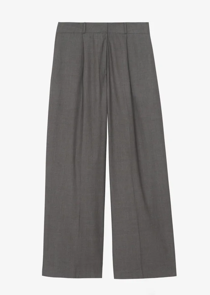 Women The Frankie Shop Bottoms Ivey Pintuck Trousers Grey Melange
