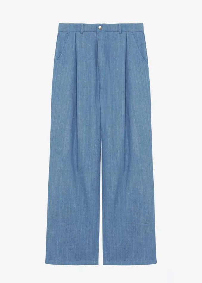 Women The Frankie Shop Bottoms Jan Denim Pants Blue