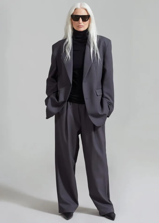 Women The Frankie Shop Bottoms Janell Pants Dark Grey