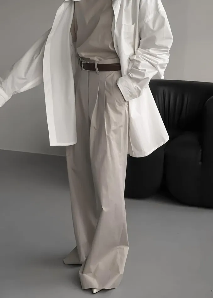 Women The Frankie Shop Bottoms Jayden Wide Pants Taupe