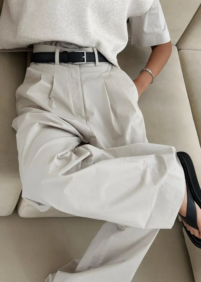 Women The Frankie Shop Bottoms Jayden Wide Pants Taupe