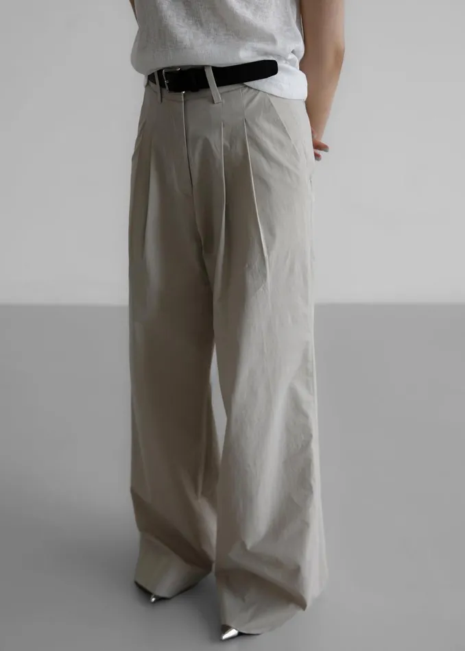 Women The Frankie Shop Bottoms Jayden Wide Pants Taupe