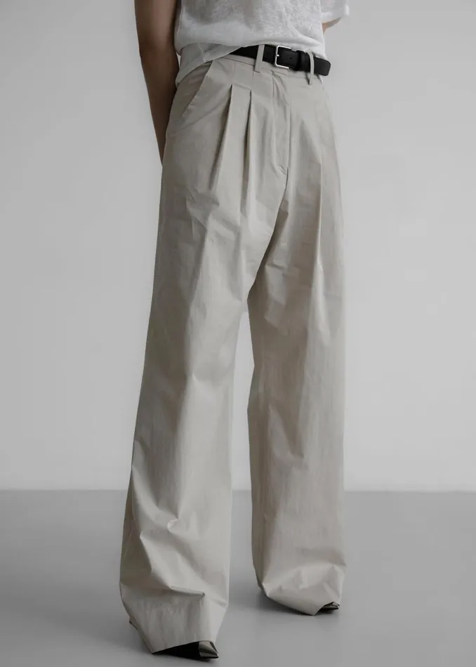 Women The Frankie Shop Bottoms Jayden Wide Pants Taupe