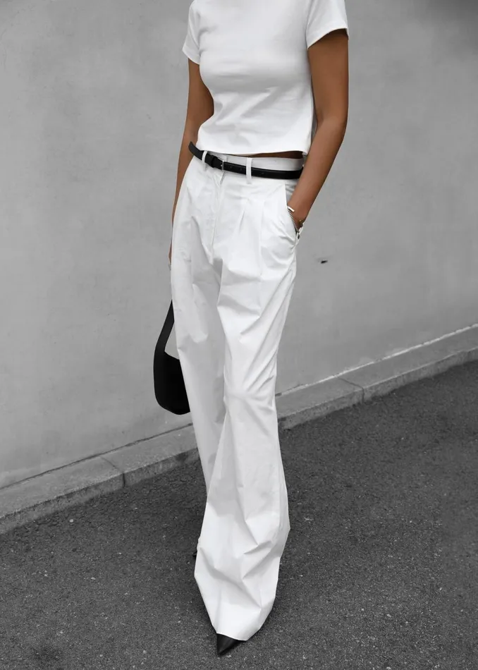 Women The Frankie Shop Bottoms Jayden Wide Pants White