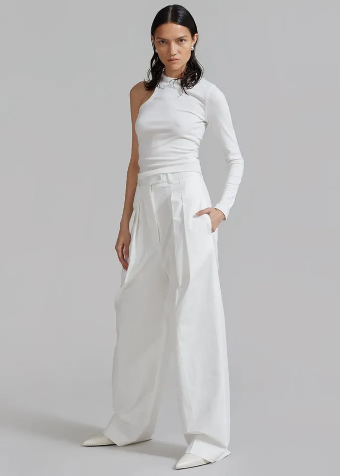 Women The Frankie Shop Bottoms Jayden Wide Pants White