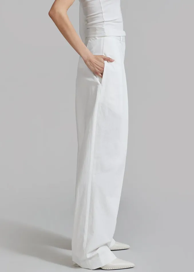 Women The Frankie Shop Bottoms Jayden Wide Pants White