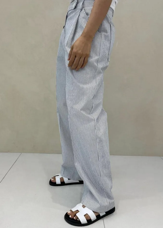 Women The Frankie Shop Bottoms Jess Wide Pants White Stripe