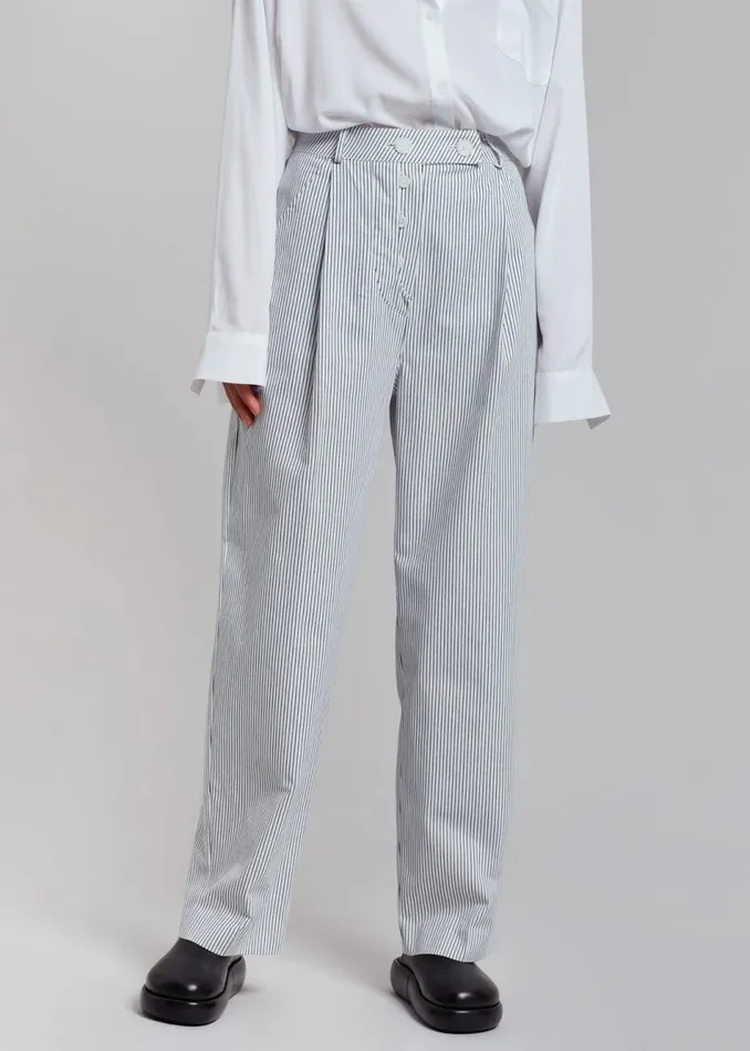 Women The Frankie Shop Bottoms Jess Wide Pants White Stripe