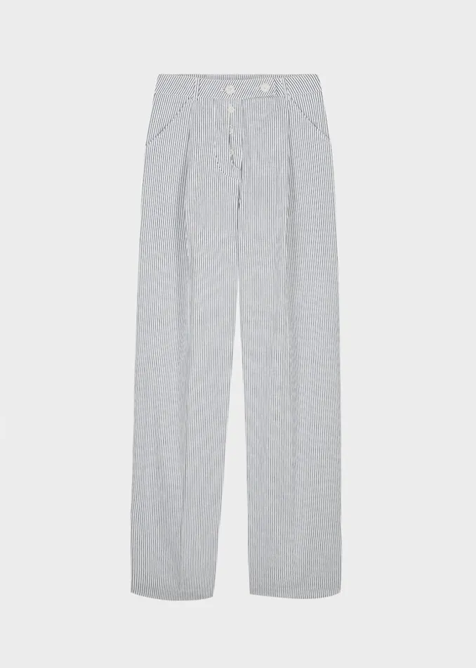 Women The Frankie Shop Bottoms Jess Wide Pants White Stripe