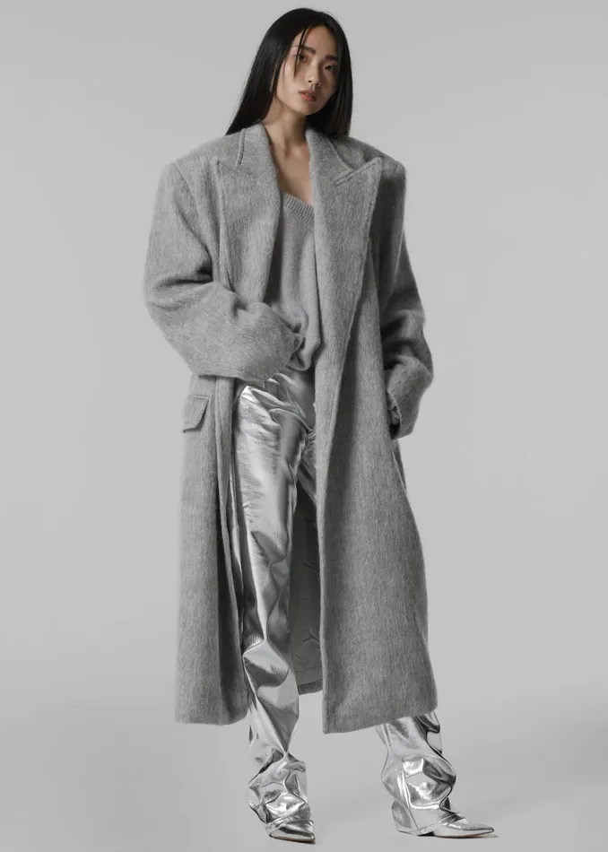 Women The Frankie Shop Bottoms Jesse Aluminium Pants Silver