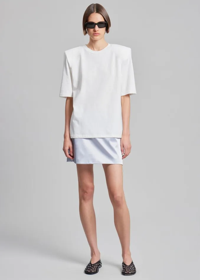 Women The Frankie Shop Bottoms Jinan Silky Mini Skirt Silver