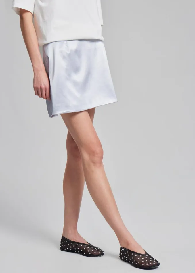 Women The Frankie Shop Bottoms Jinan Silky Mini Skirt Silver