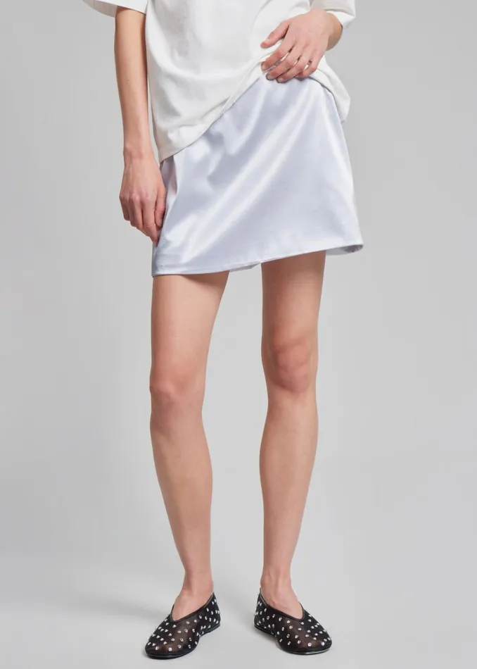 Women The Frankie Shop Bottoms Jinan Silky Mini Skirt Silver